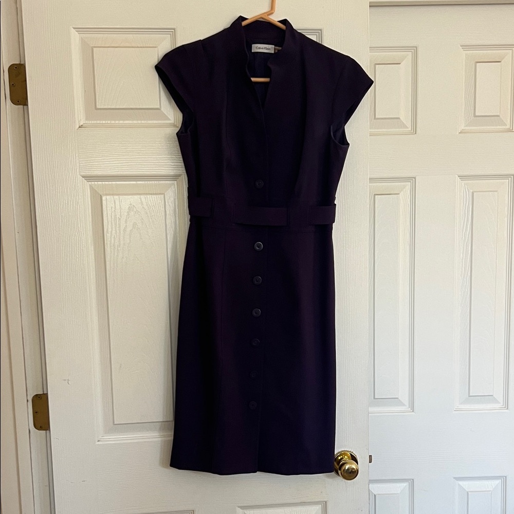 Calvin Klein Collection Dark Purple Midi Dress